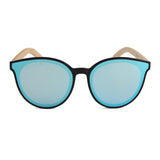 Elm in Baby Blue Mirrored Lens Bamboo Sunglass